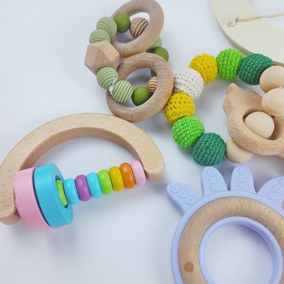 Baby Toy Bundle 6-Piece Wooden & Chewy Toys - Picture 2 of 5